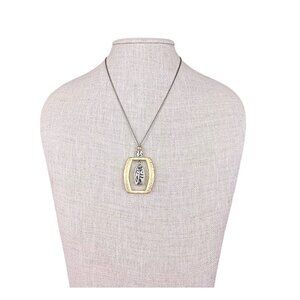 Betsey Johnson Womens Gold Tone & Silver Tone Pendant Necklace Adjustable Chain